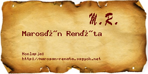 Marosán Renáta névjegykártya